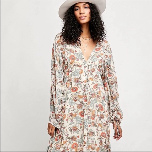NWT Free People Earth Folk Tea Combo Maxi Dress S - Picture 14 of 14